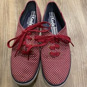 Keds Burgundy Polka Dot Shoes